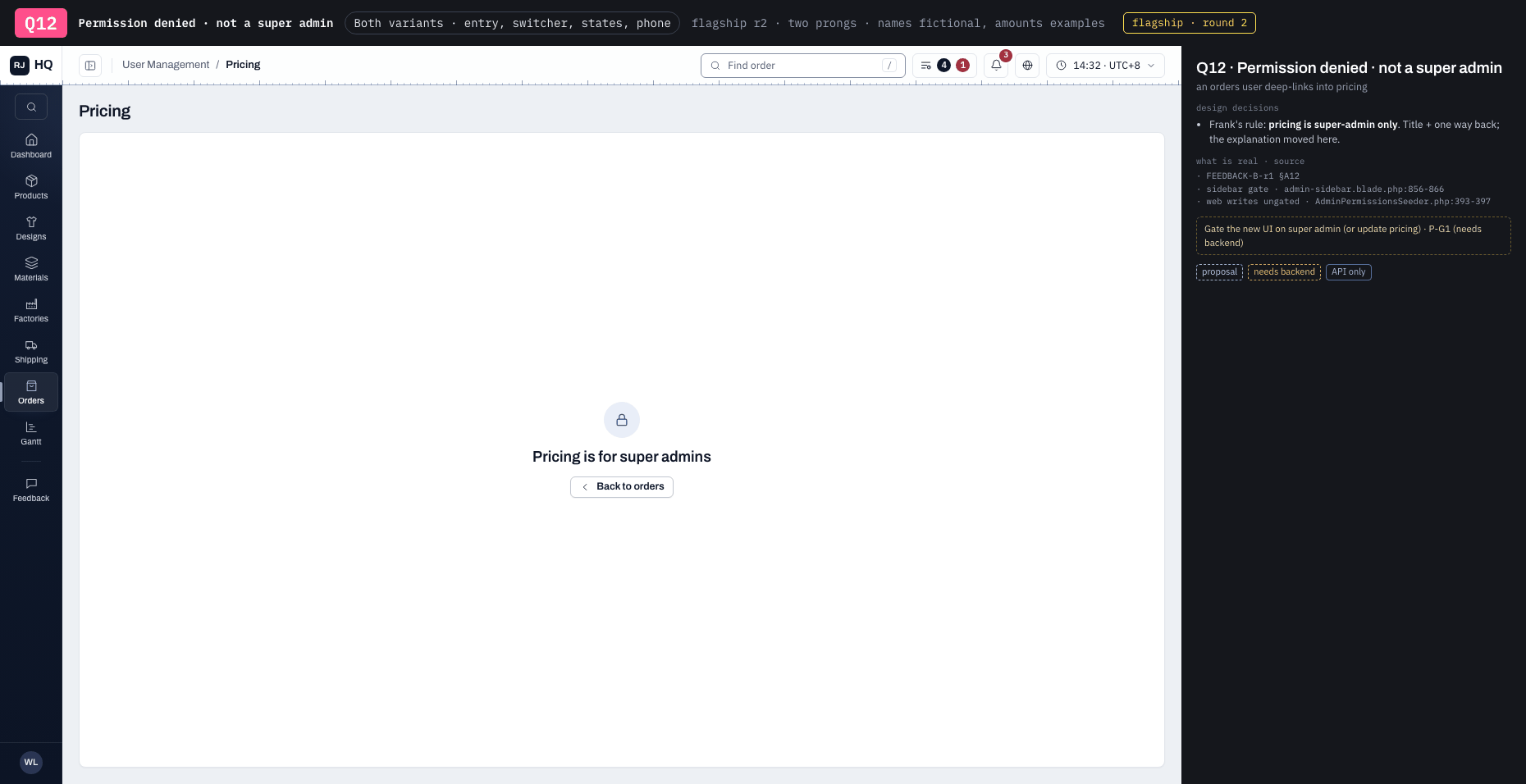 Q12 · Permission denied · not a super admin