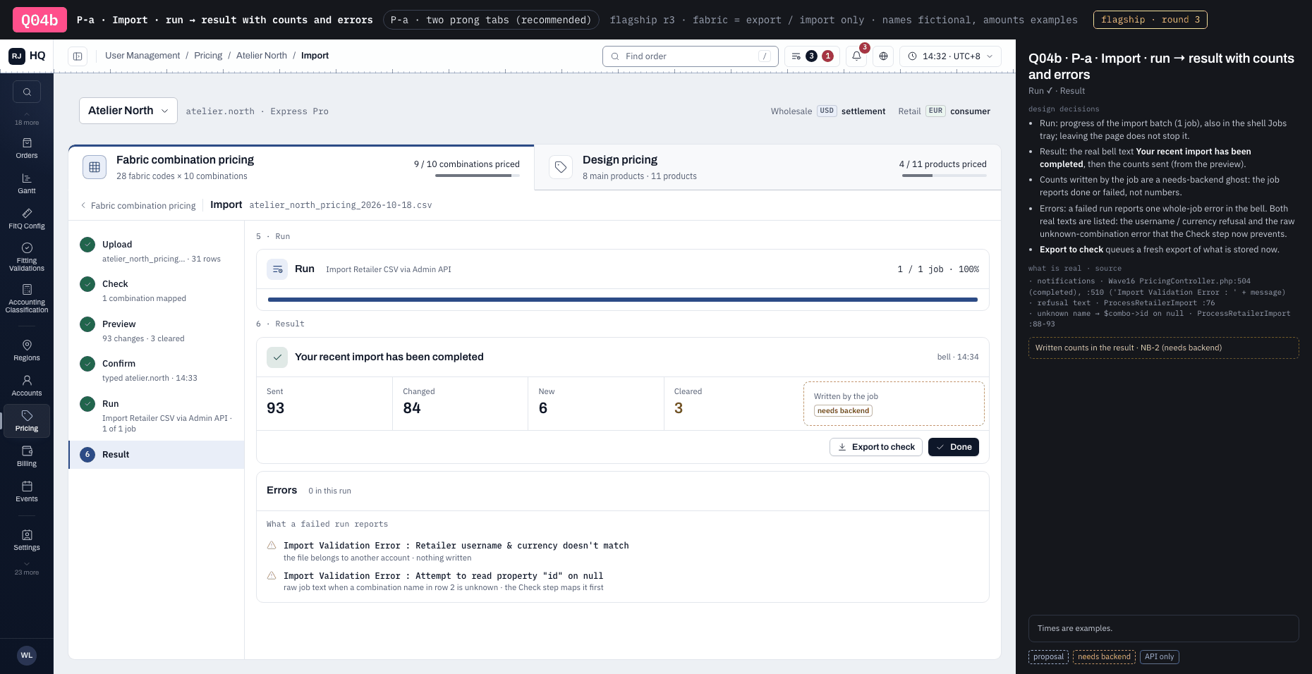 Q04b · P-a · Import · run → result with counts and errors